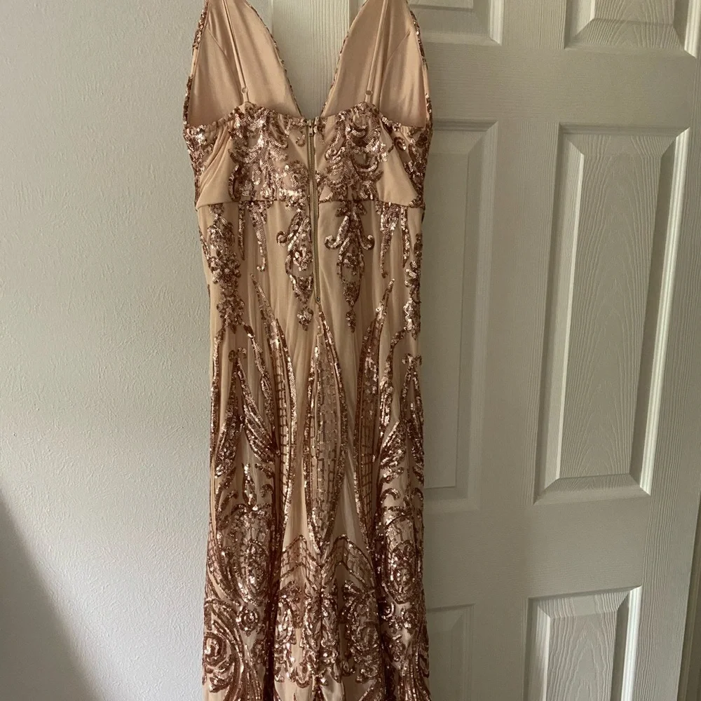 Fashion Nova Rose Gold Formal Dress - Picture 6 of 9